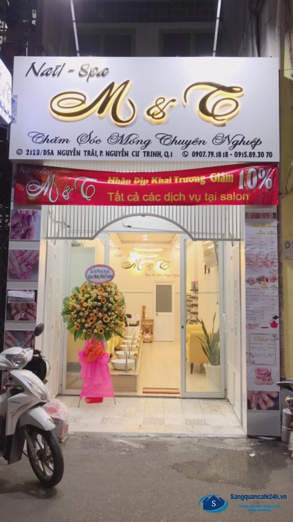 Sang nhanh tiệm Nail & Spa mặt tiền đường Nguyễn Trãi, trung tâm thương mại quận 1.